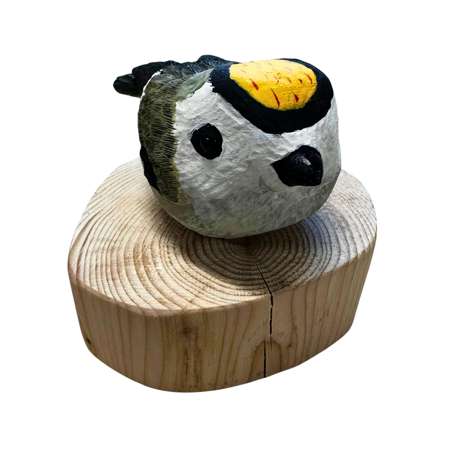 Golden Crowned Kinglet Wood Carved