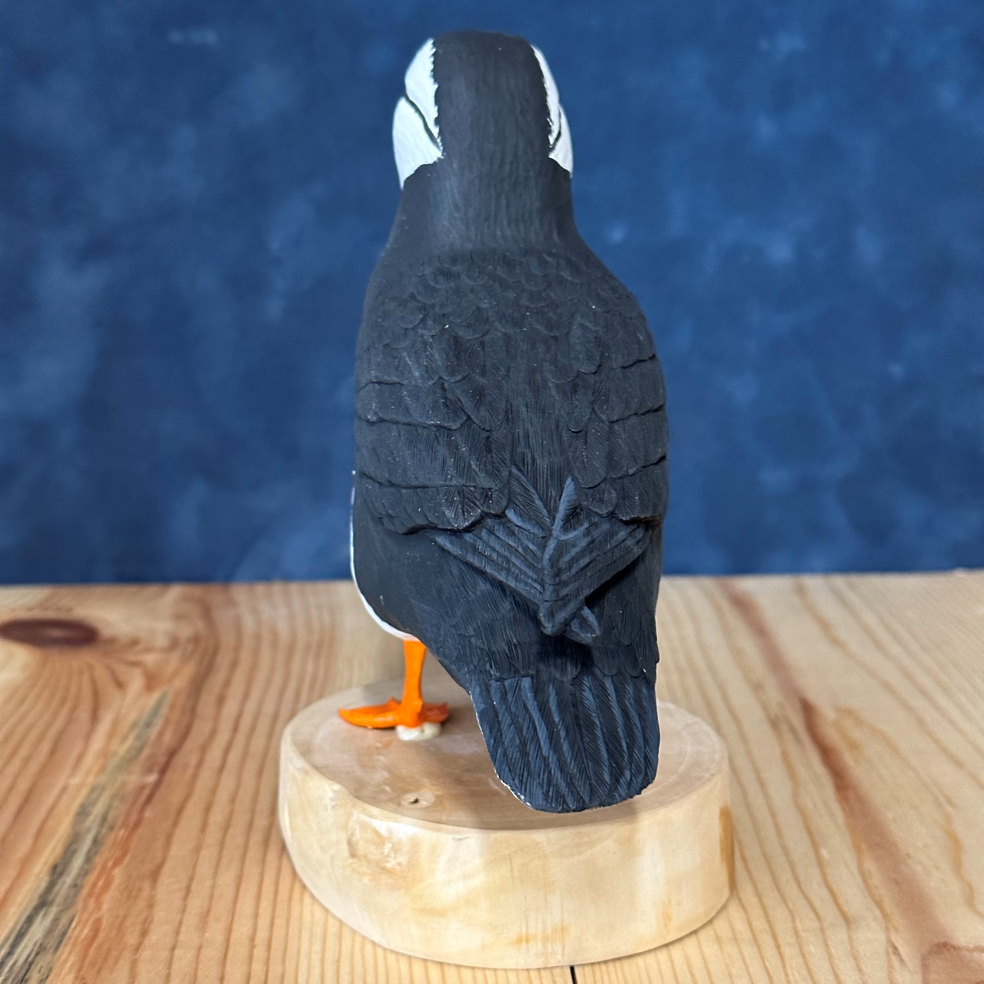 Horned Puffin Wood Carved