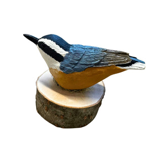 Red Breasted Nuthatch Wood Carving