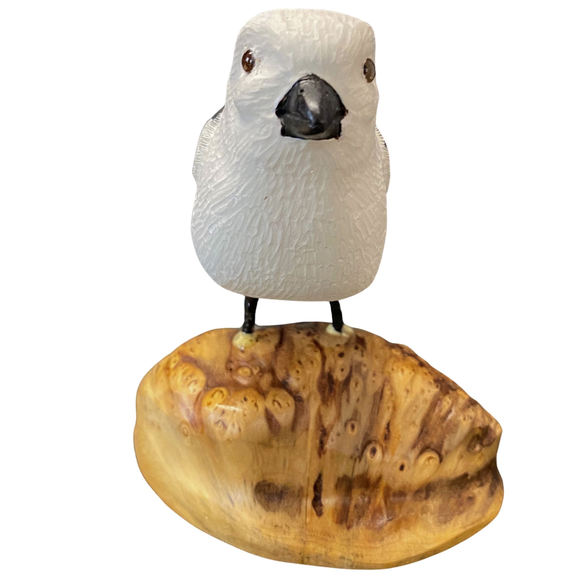 Snow Bunting Wood Carving
