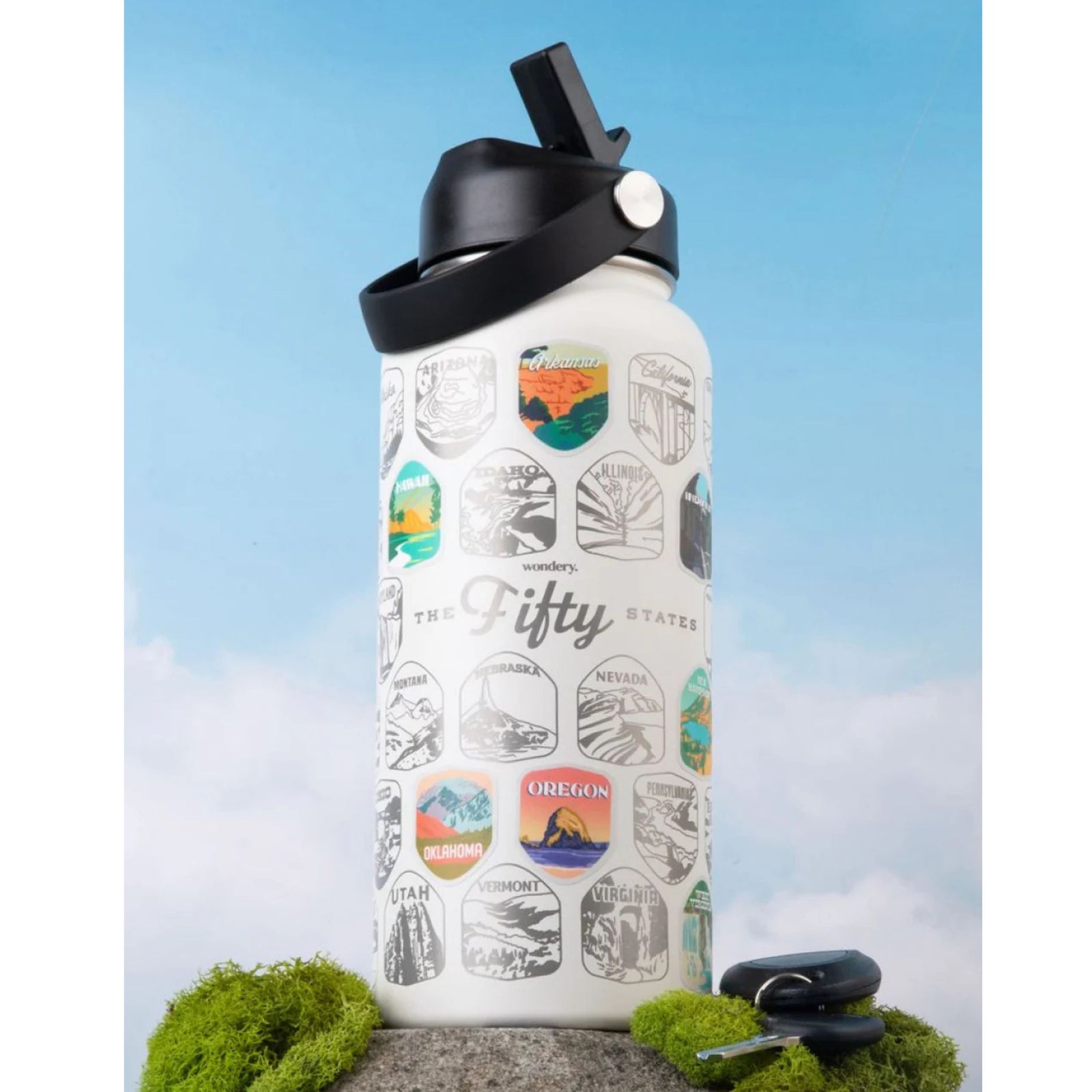 Fifty States Bucket List Water Bottle