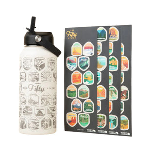 Fifty States Bucket List Water Bottle