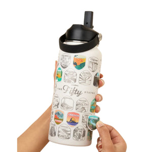 Fifty States Bucket List Water Bottle