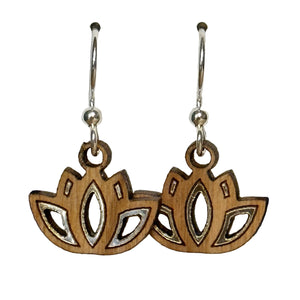 Lotus Twig Earrings with Silver Foil Accent