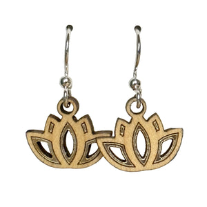 Lotus Twig Earrings with Silver Foil Accent