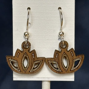 Lotus Twig Earrings with Silver Foil Accent