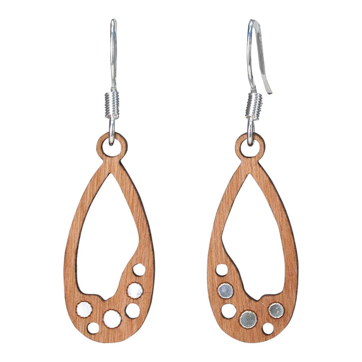 Oval Drop Twig Earrings