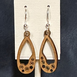 Oval Drop Twig Earrings