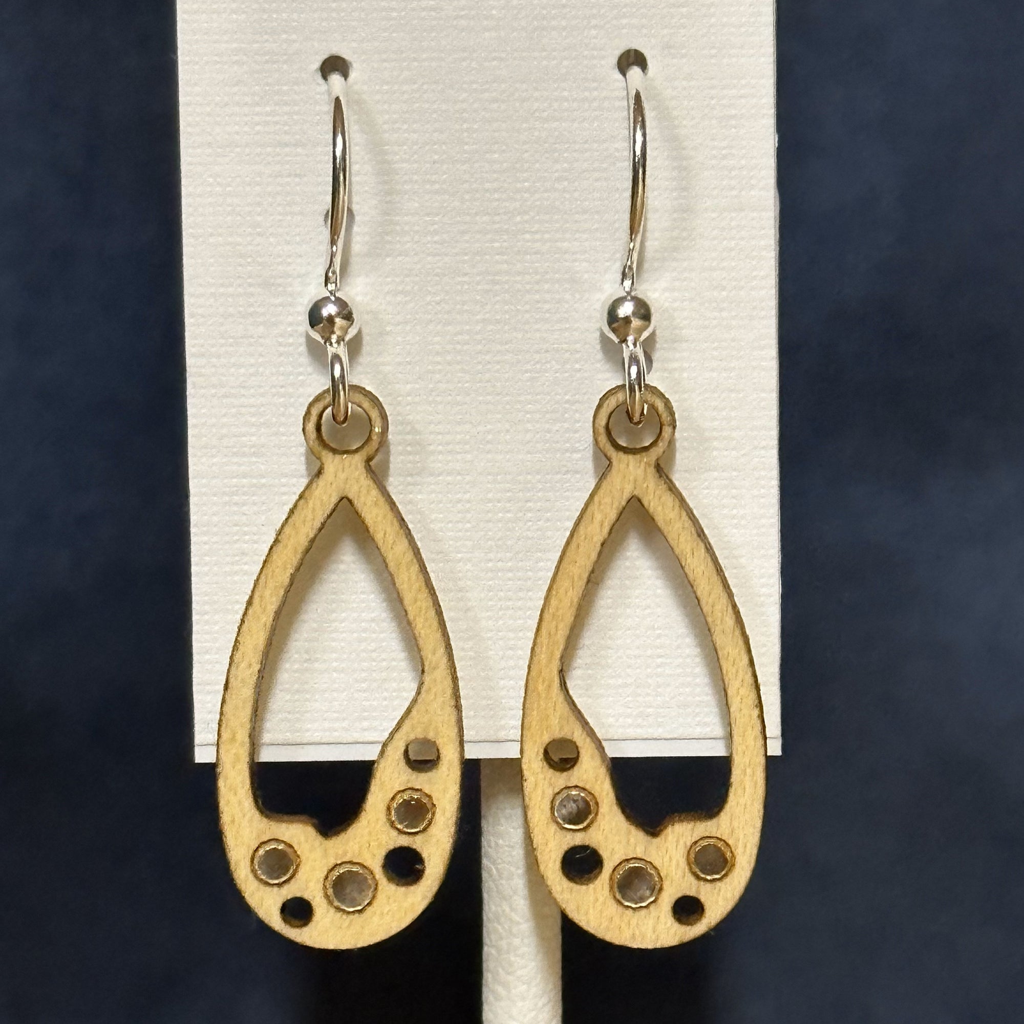 Oval Drop Twig Earrings
