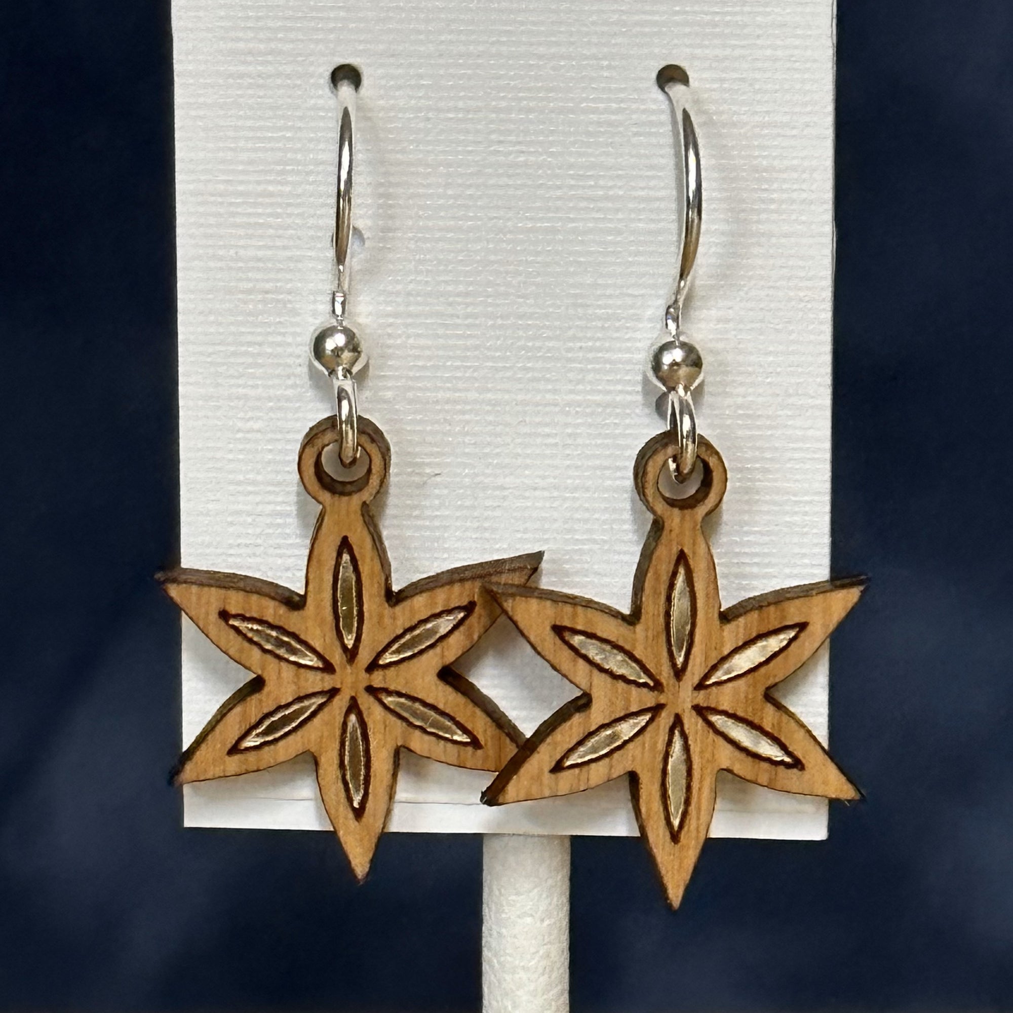 Star Flower Twig Earrings