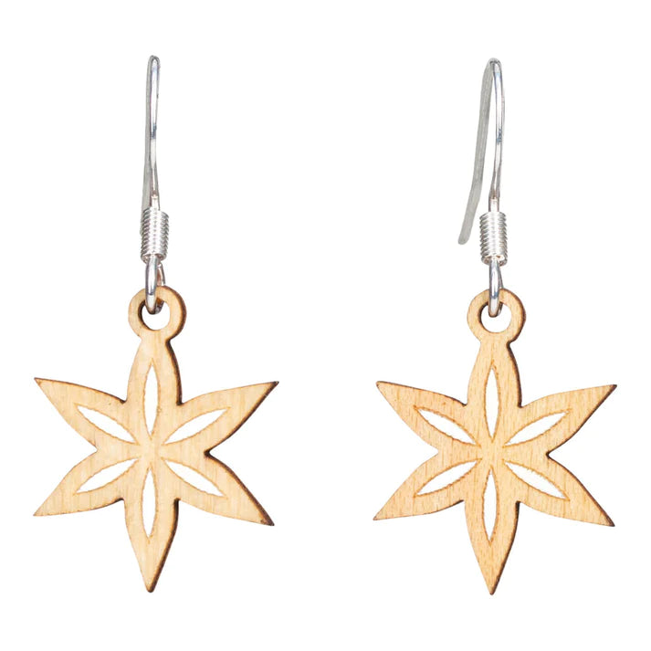 Star Flower Twig Earrings