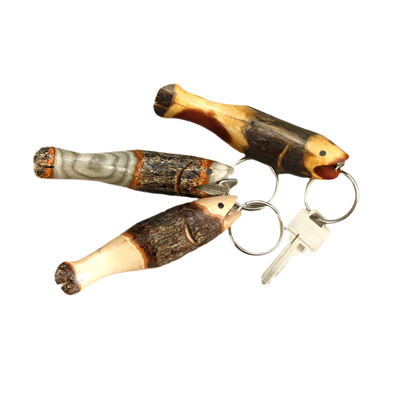 Alaska Wood Fish Keychain