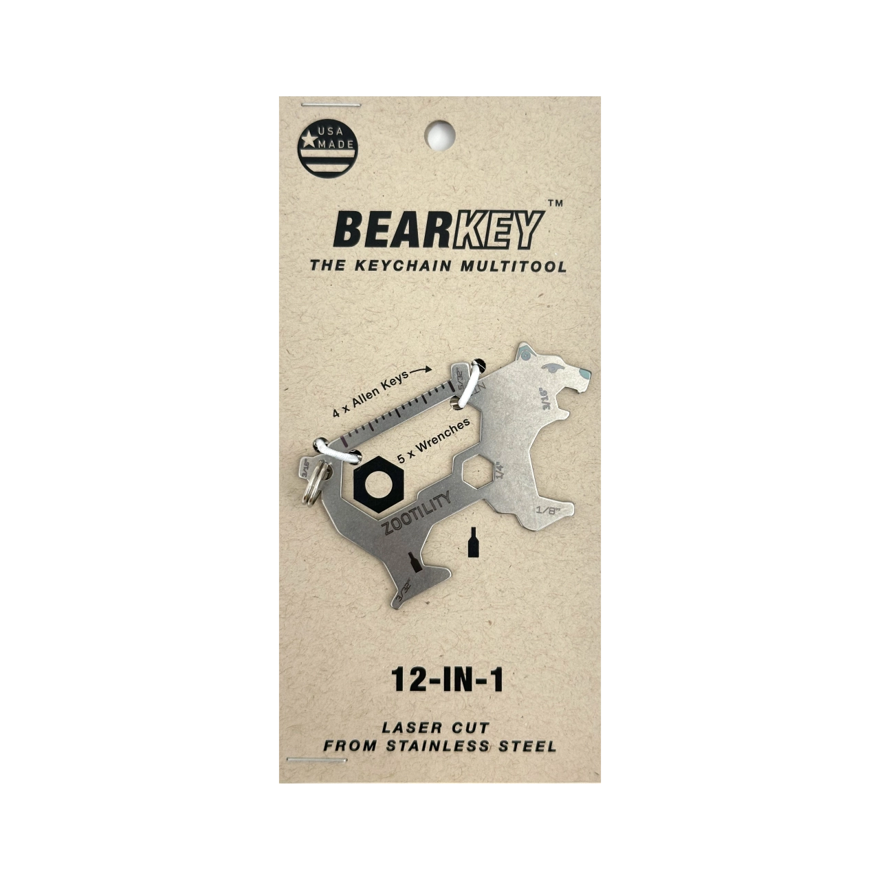 Bear Key 12-in-1 Keychain Multi-Tool