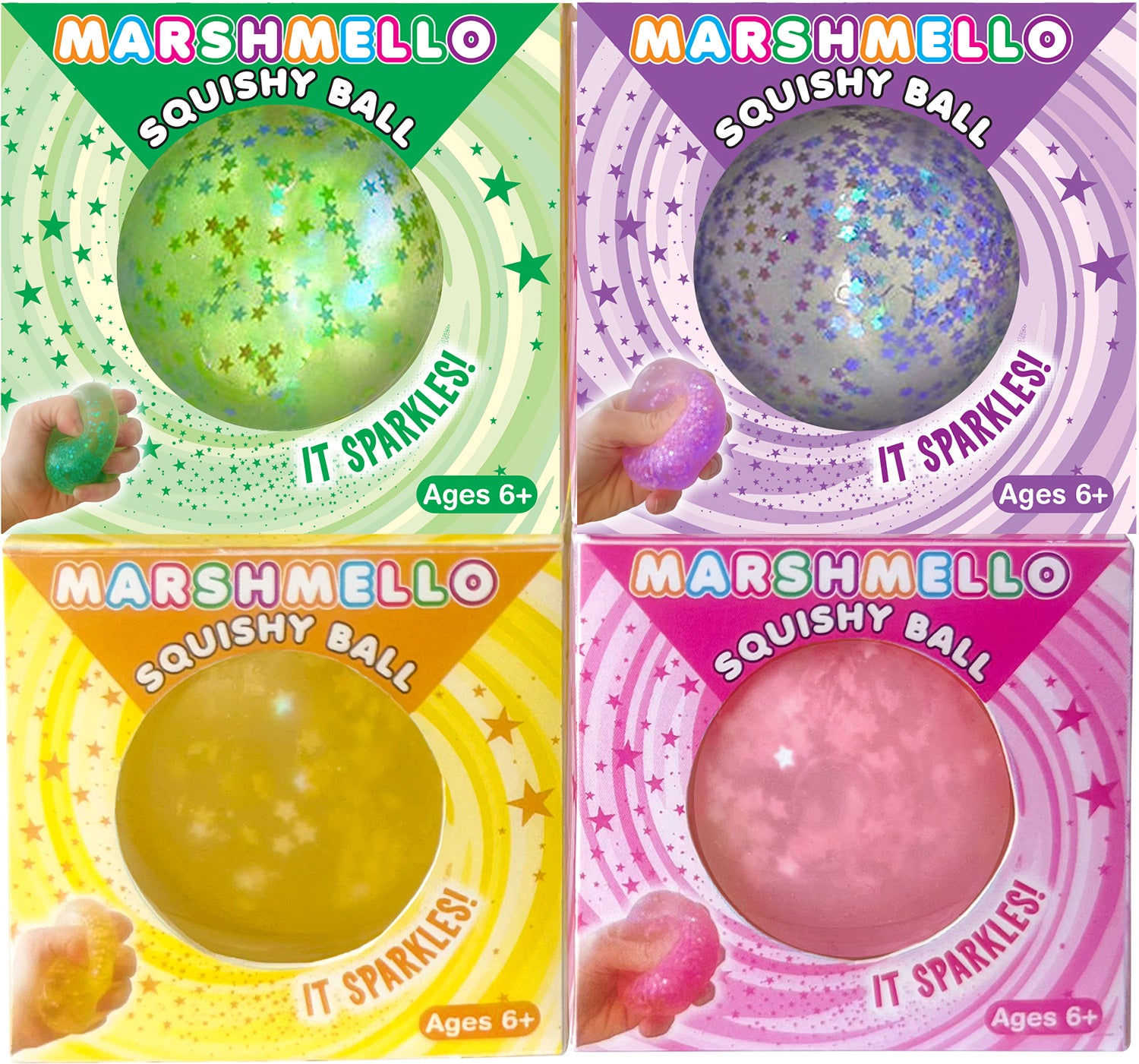 Marshmello Sparkle Squishy Ball