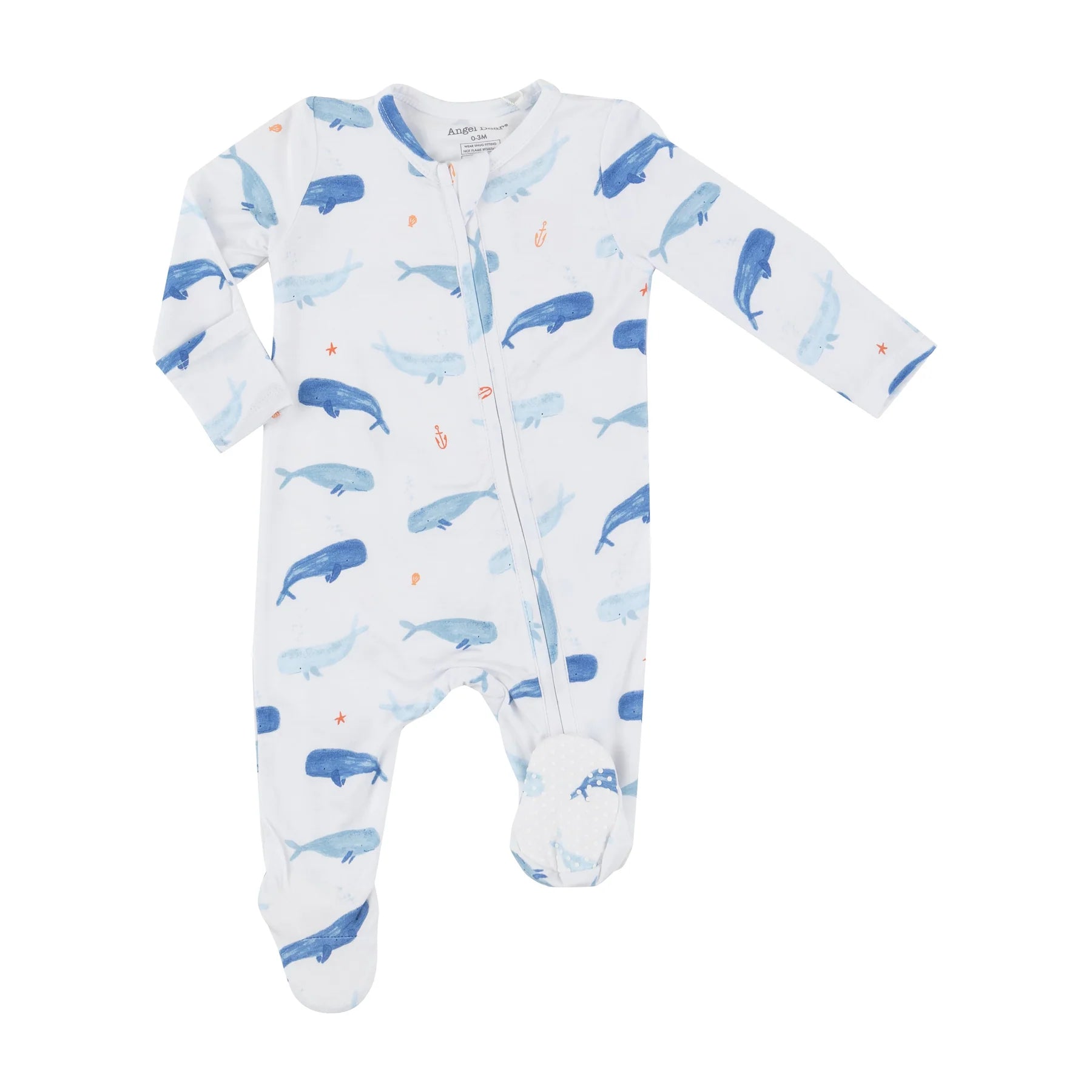 Whale Hello There 2-Way Zipper Footie