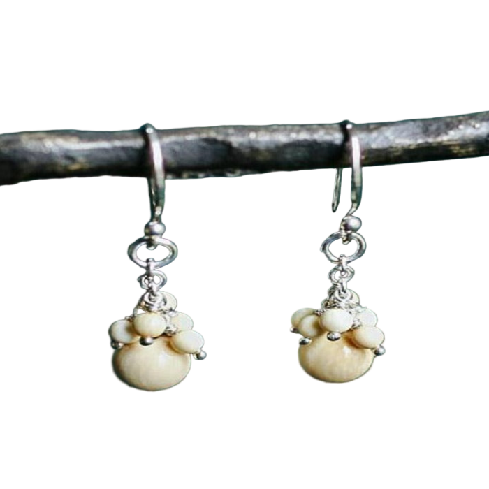 Mammoth Ivory Cluster Earrings