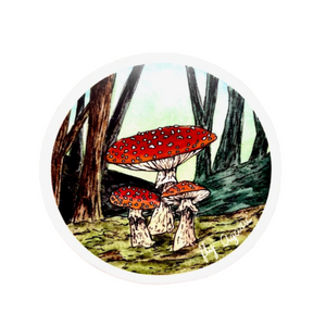Fly Agaric Circle Sticker