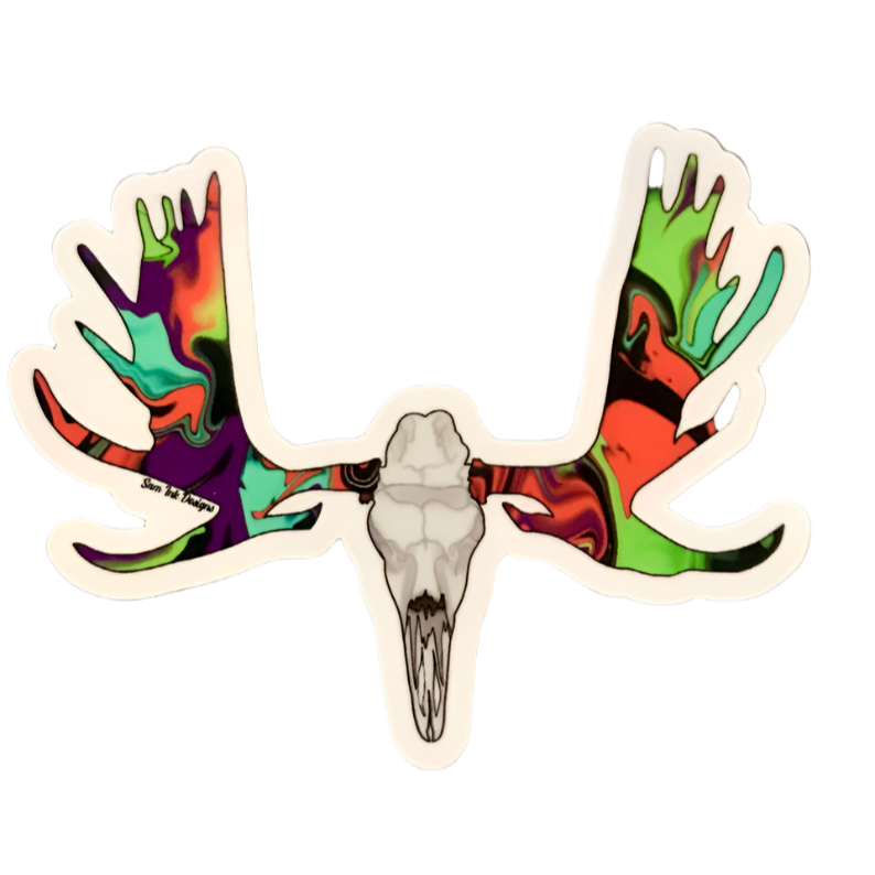 Moose Skull Sticker