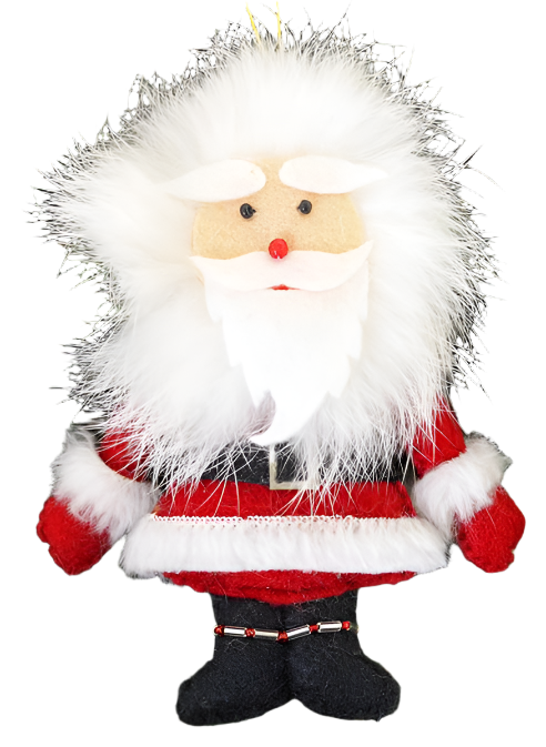 Arctic Santa Felt Ornament with Fur