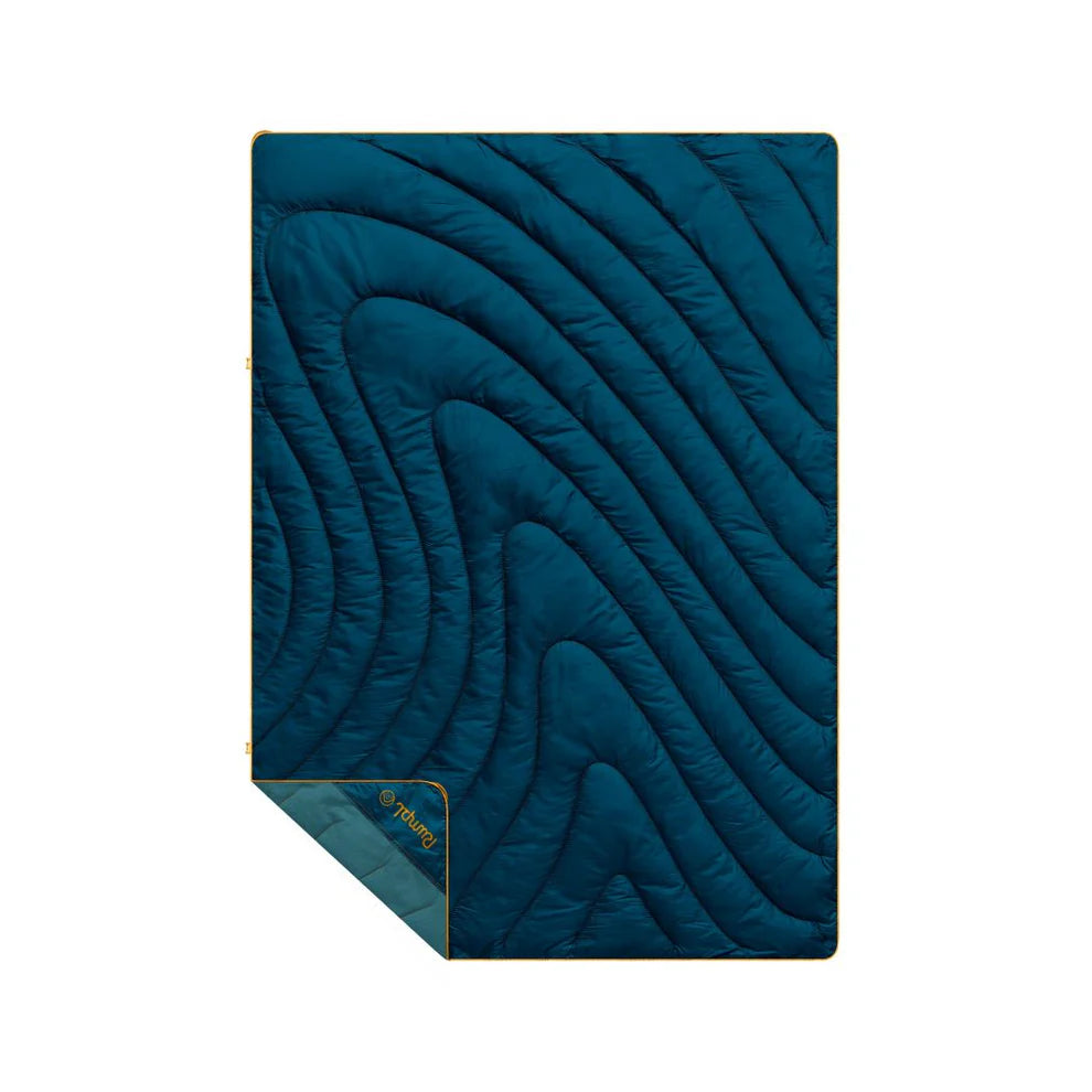 Campfire Puffy Throw Blanket - Sage Navy