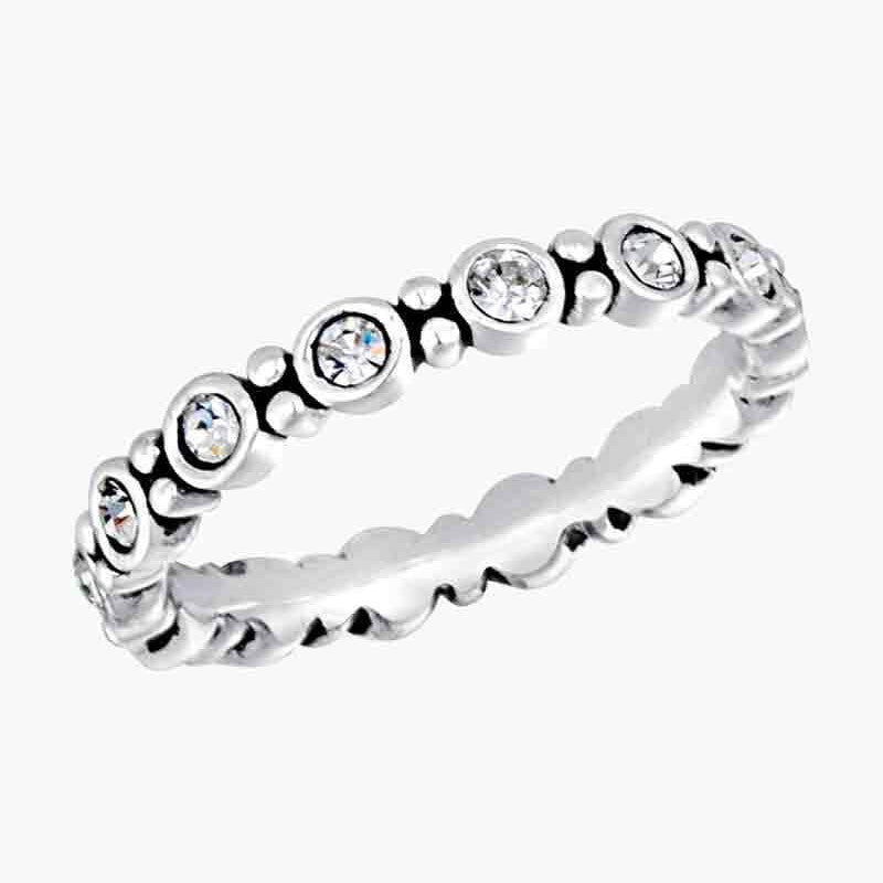 Cubic Zirconia Round 2 Stack Ring