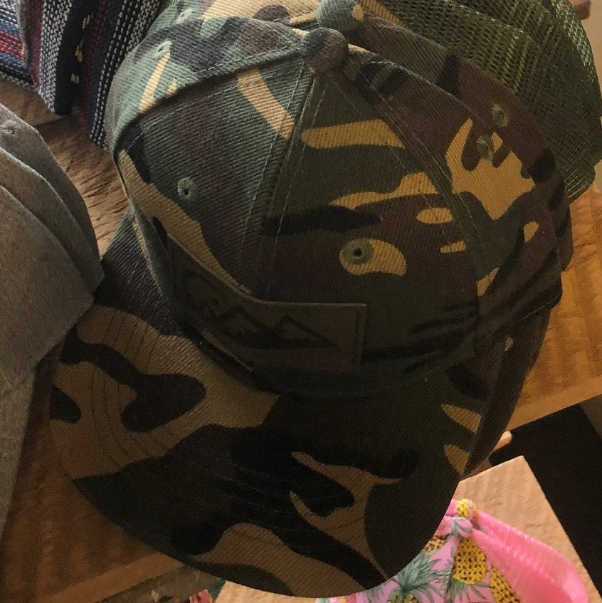 Youth Trucker Hat - Green Camo Full Back