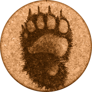 Black Bear Paw Cork Coaster