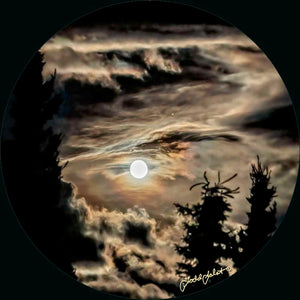 Moon and Mars  -Circle Metal Print