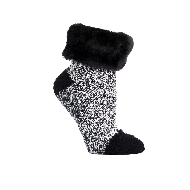 Non-Skid Fur Cuff Chenille Slipper Socks