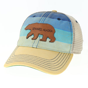 Bear Patch Leather Trucker Hat