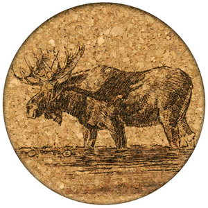 Majestic Moose Cork Coaster