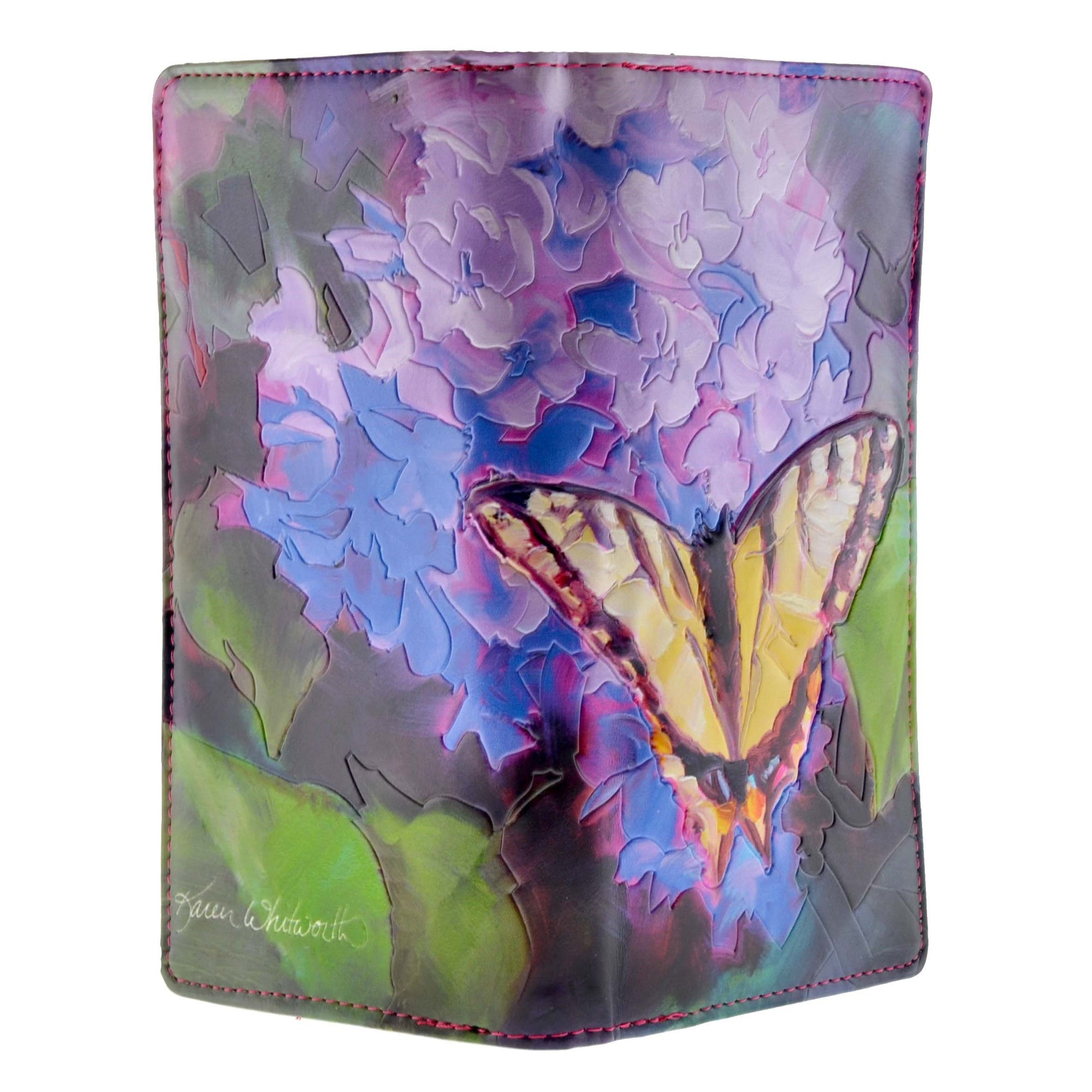 Lilac Flowers and Butterfly Wallet - Large