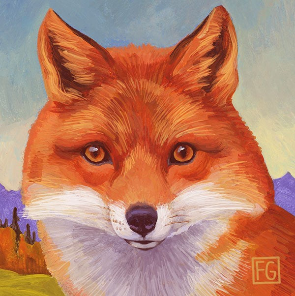 Red Fox - Wood Block by artist Francois Girard