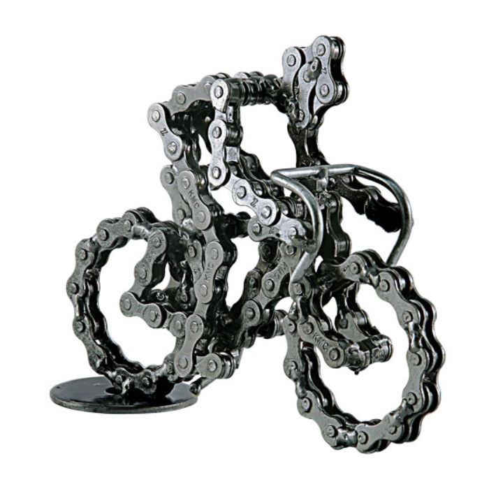 Bicyclist Metal Figurine