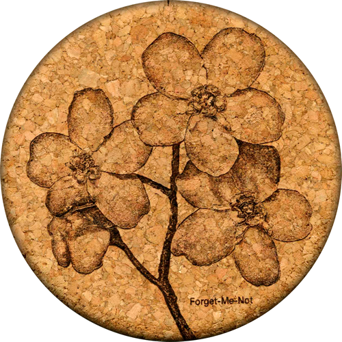 Forget Me Not Cork Coaster