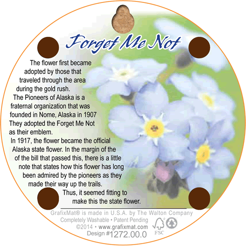 Forget Me Not Cork Coaster