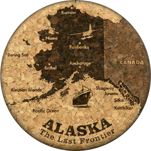 Alaska Map Cork Coaster