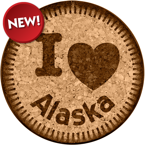 Love Alaska Cork Coaster