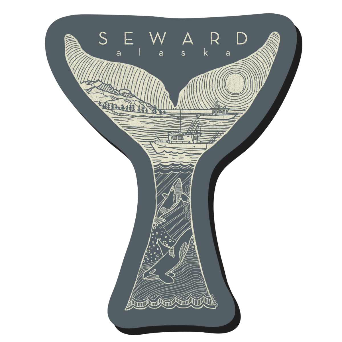 Scrimshaw Orca Magnet