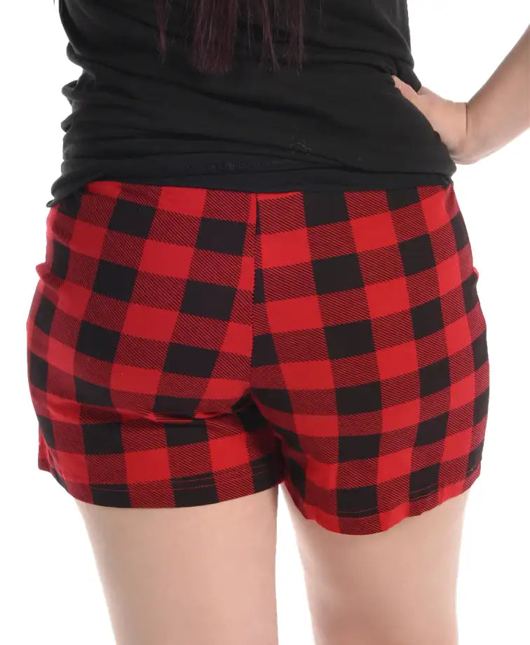 Moose Plaid Womens Pajama Boxers