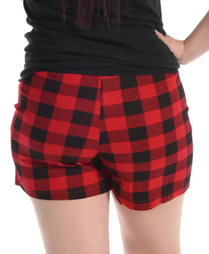 Moose Plaid Womens Pajama Boxers