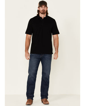 Short Sleeve Cotton Slub Knit Mens Polo