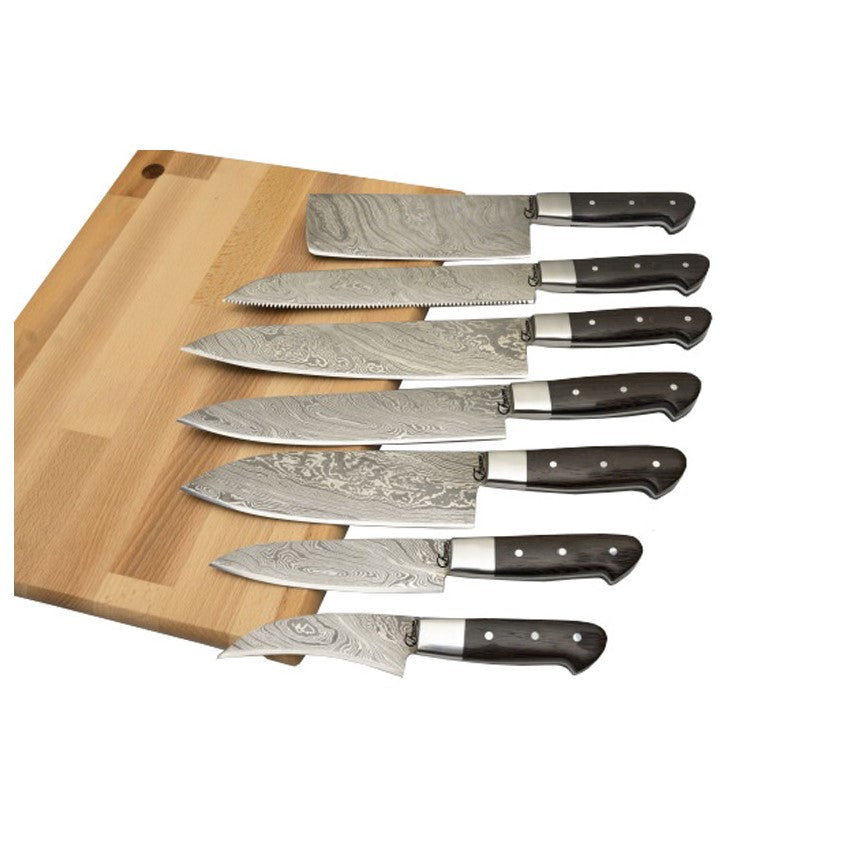 Damascus 7 Piece Kitchen Set with Wenge Wood Handle