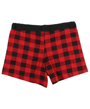 Moose Plaid Womens Pajama Boxers