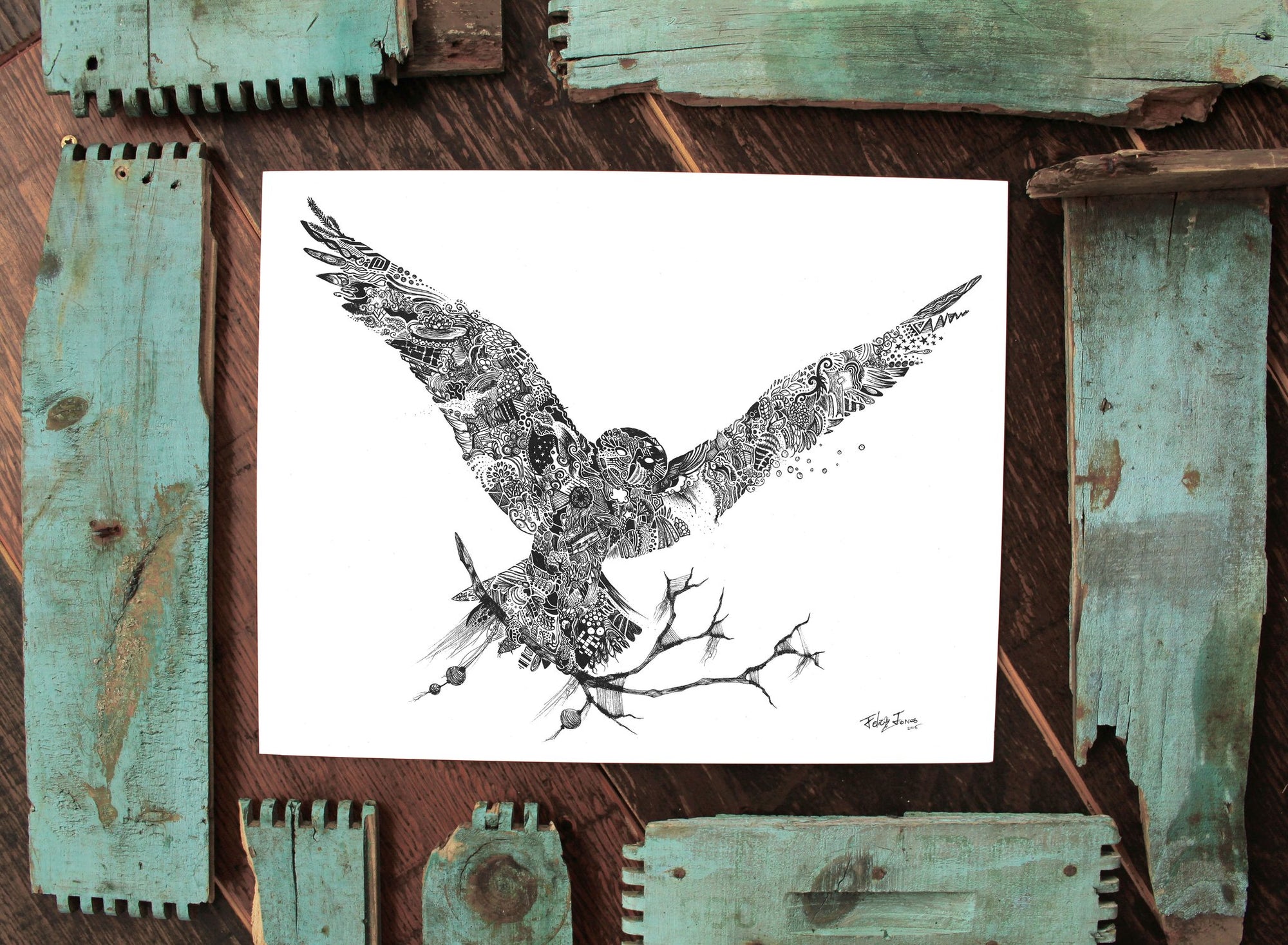 Owl - Matted Print