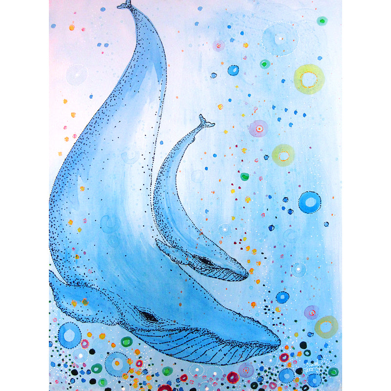 Big Happy Whale Print