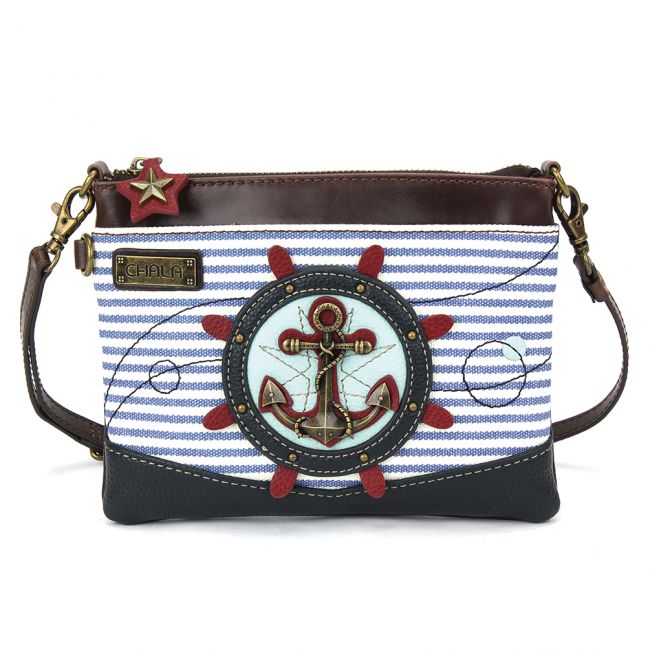 Anchor Mini Crossbody - Blue Stripe