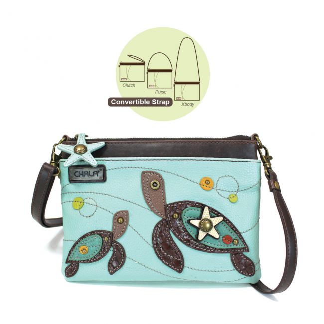 Turtle Mini Crossbody in Light Blue