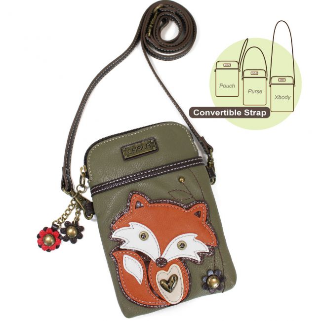 Fox Cellphone Crossbody - Olive