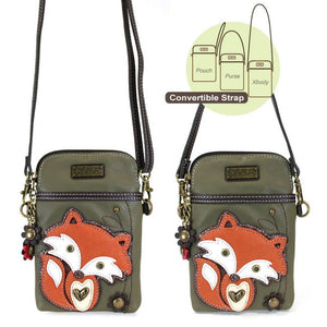 Fox Cellphone Crossbody - Olive